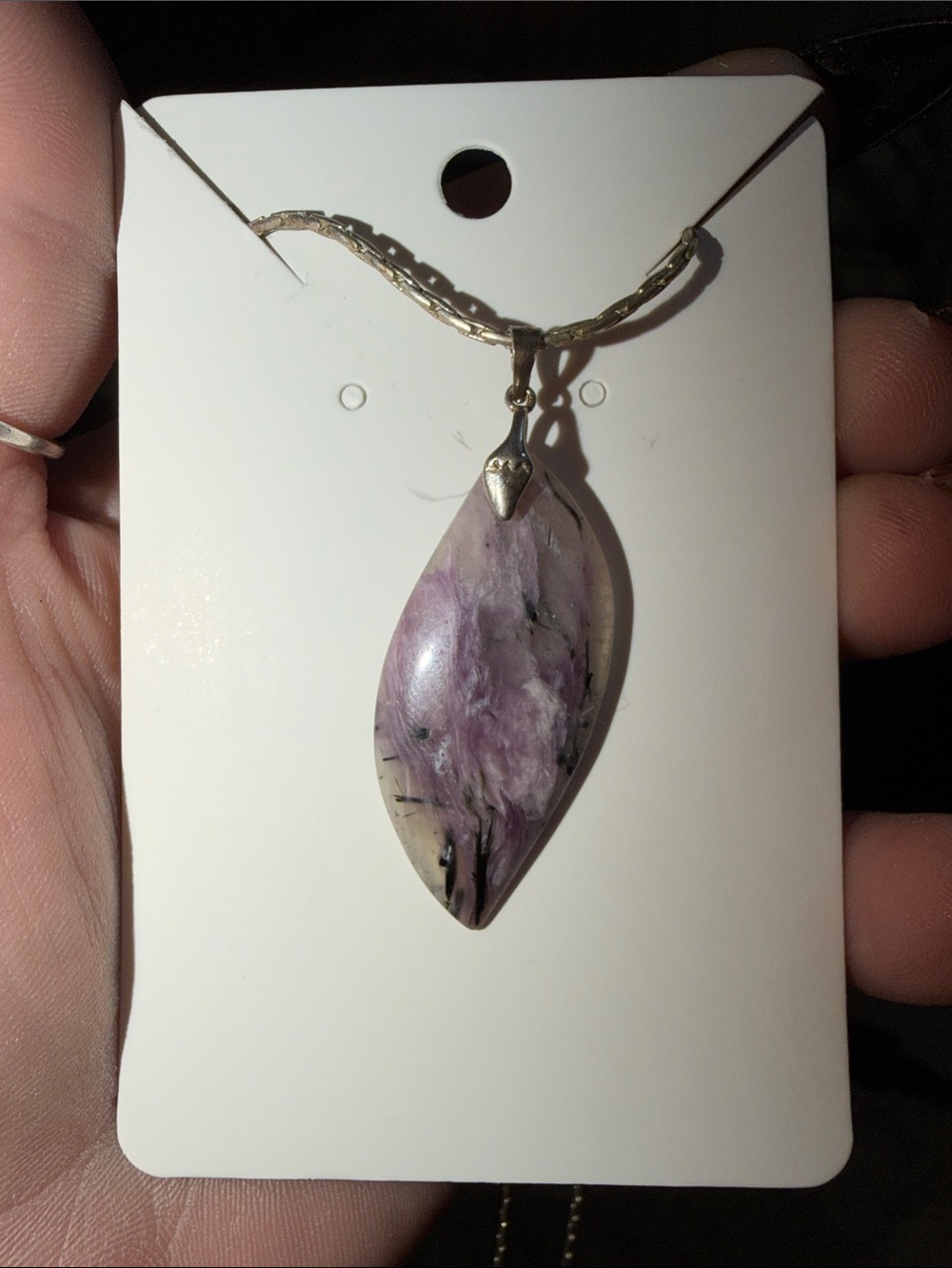 Purple Marquise chariot Stone Pendant Necklace - Women's Jewelry- Sterling